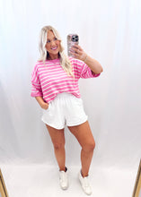 Load image into Gallery viewer, Poolside Pop Terry Top PINK/WHITE

