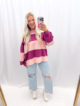 Load image into Gallery viewer, Pink Macaron Oversized Top
