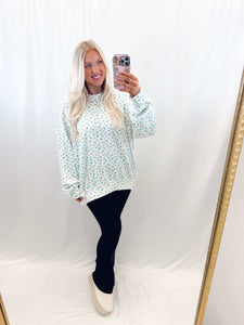 Floral Flirt Pullover BLUE