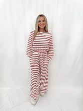 Load image into Gallery viewer, Stripe Delight Jumpsuit BURGUNDY
