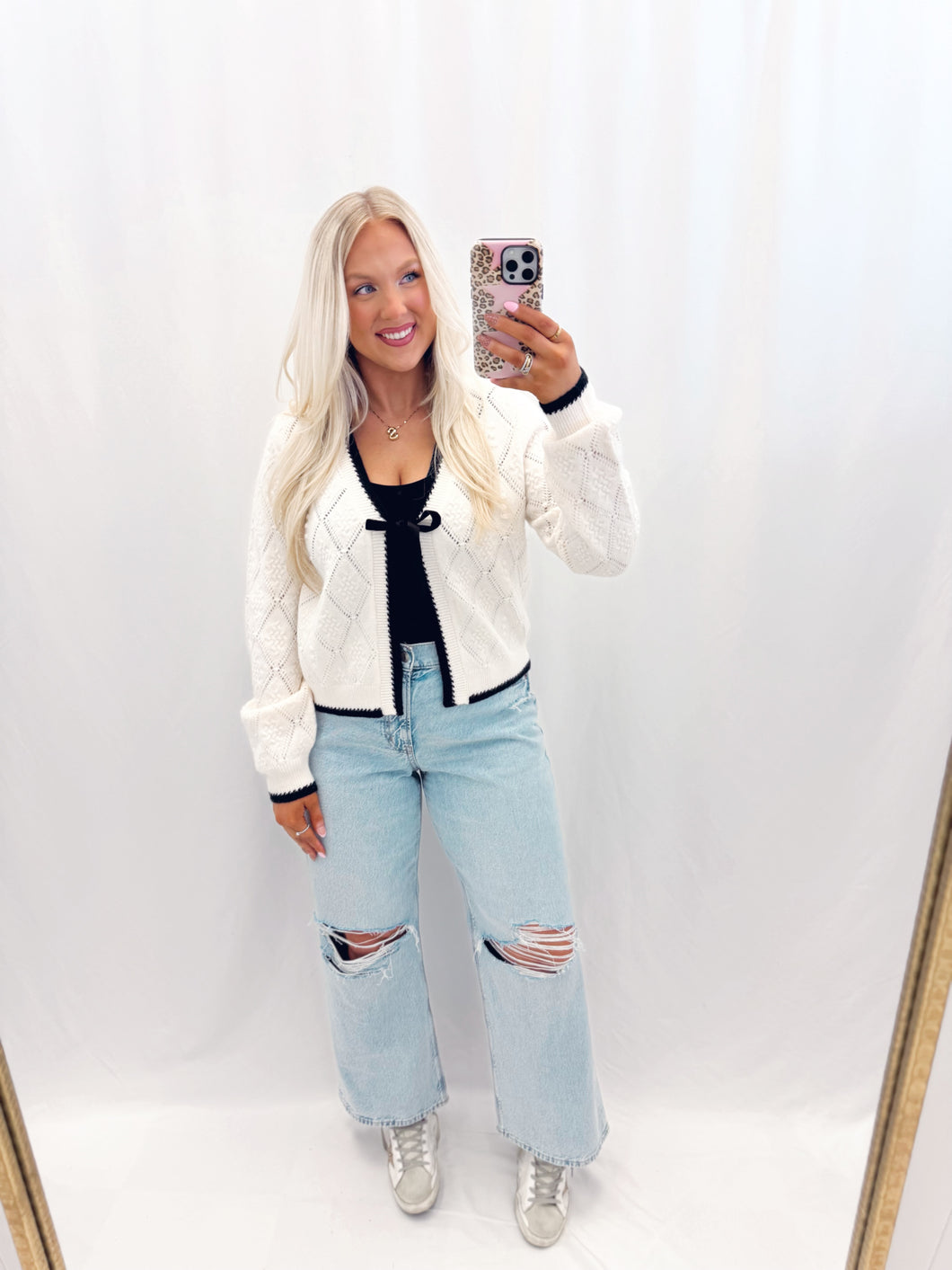 Graceful Knit Bow Sweater💖 medium left