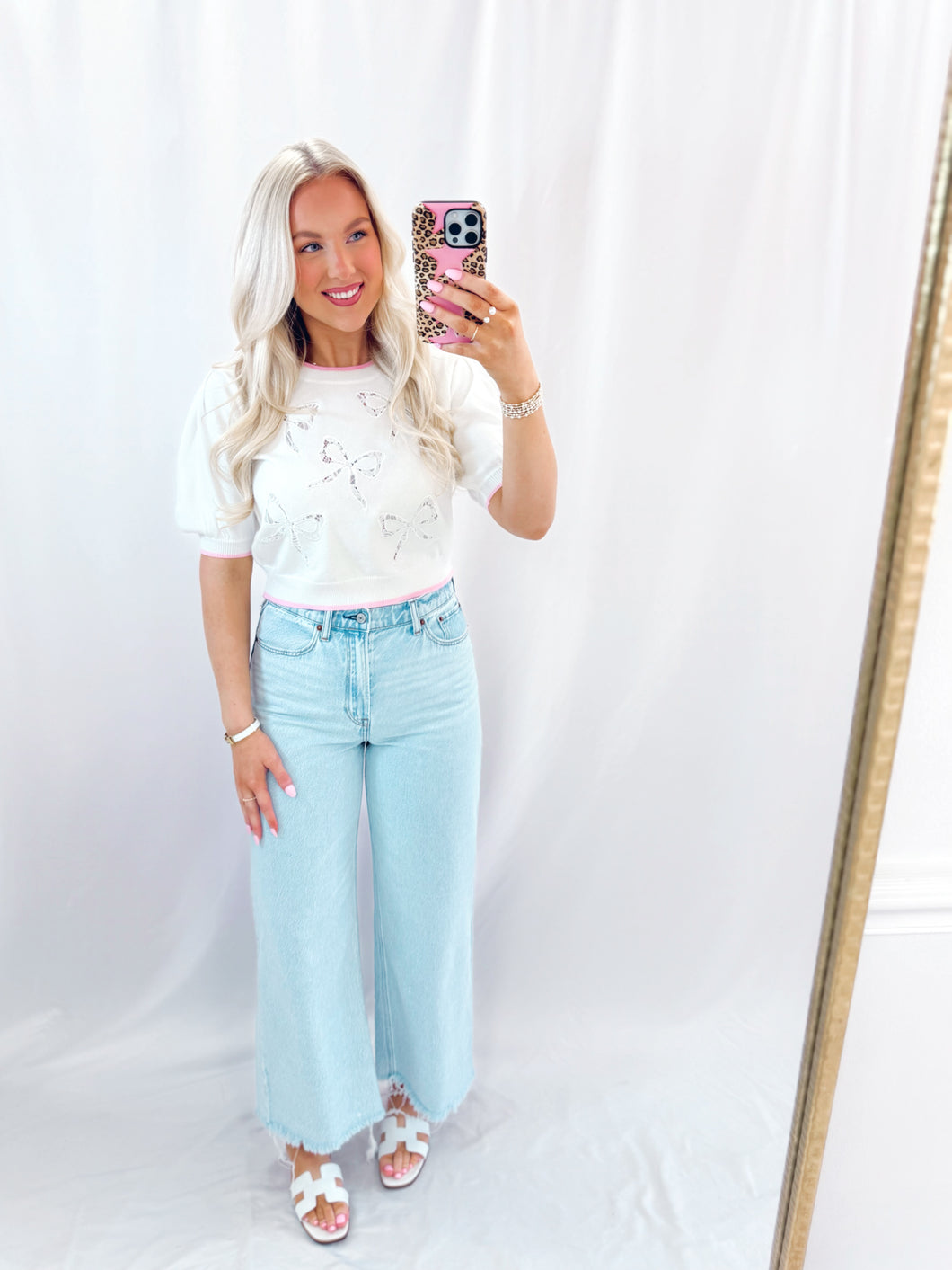 Bow Blossom Top WHITE
