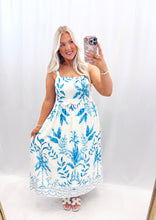 Load image into Gallery viewer, Palm Breeze Dress BLUE
