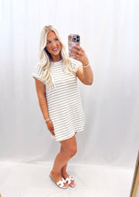 Load image into Gallery viewer, Stripe + Shore T-Shirt Dress TAN
