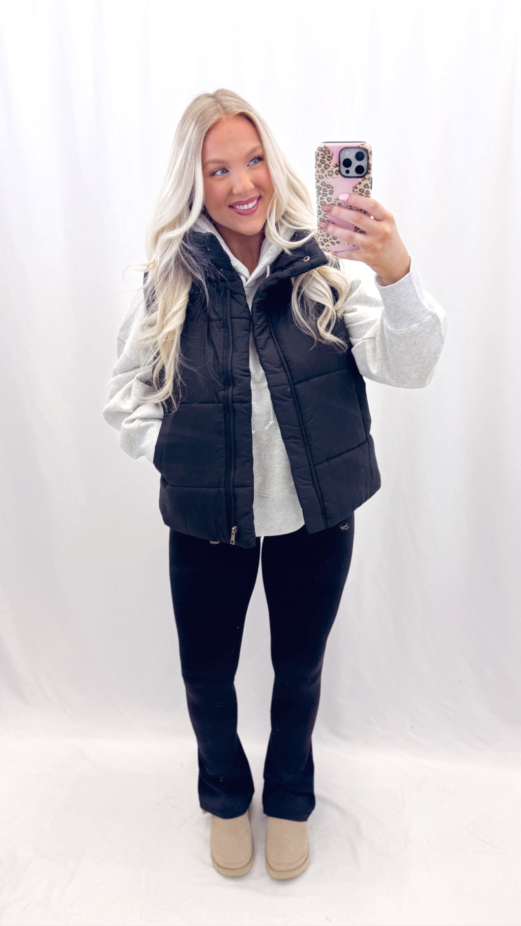 Snowed In Puffer Vest BLACK