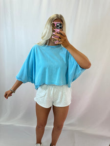 Blue Waves Cropped Tee💖 1 small left
