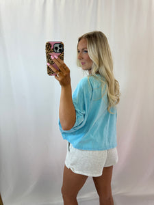 Blue Waves Cropped Tee💖 1 small left