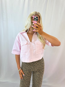 Pinky Denim Top