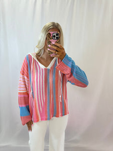 Cozy + Colorful Hooded Top💖 2 smalls left