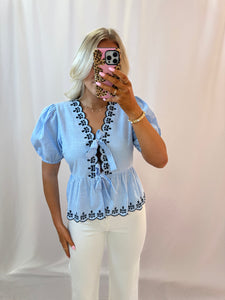 Divinely Blue Blouse