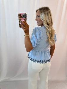Divinely Blue Blouse