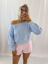 Load image into Gallery viewer, Keeping Casual Slouchy Pullover BABY BLUE
