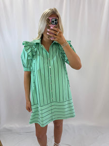 Striped In Green Dress💖 1 small left