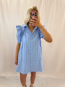 Striped In Blue Dress