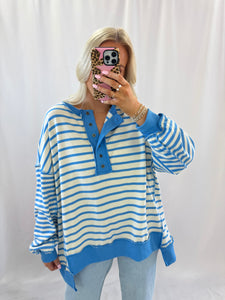 Always A Hit Oversized Pullover BLUE