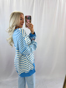 Always A Hit Oversized Pullover BLUE