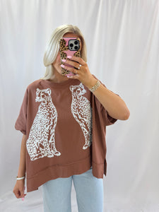 Sparkly Leopard (Sequins) Oversized Top