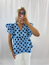 Load image into Gallery viewer, Something Blue Blouse💖 1 small &amp; 1 large left
