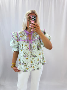 Floral Flounce Blouse