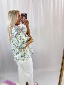 Floral Flounce Blouse