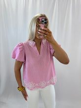 Load image into Gallery viewer, Southern Sass Blouse PINK💖 1 small &amp; 1 large left
