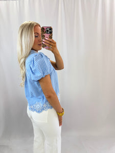 Southern Sass Blouse BLUE
