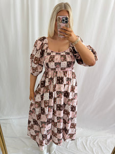 Letters From Fall Dress BROWN/PINK