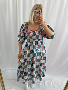 Letters From Fall Dress TEAL/CORAL💖 2 mediums left