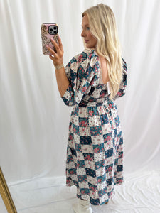 Letters From Fall Dress TEAL/CORAL💖 2 mediums left