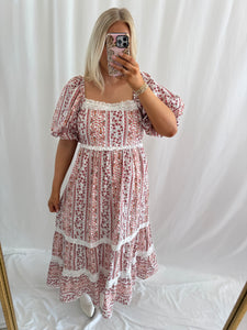 Amber Blossom Bows/Lace Dress