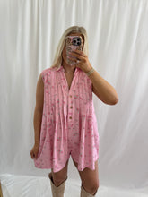 Load image into Gallery viewer, Strawberry Rose Denim Romper
