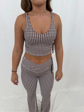 Load image into Gallery viewer, Gingham Espresso Athletic SET (tank + yoga pants)
