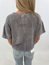 Load image into Gallery viewer, On The Daily Washed Tee CHARCOAL
