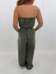 Every Effort Soft Jumpsuit Washed OLIVE