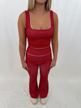 Load image into Gallery viewer, Move Muse Athletic SET RED/WHITE POLKA DOTS (tank + yoga pants)
