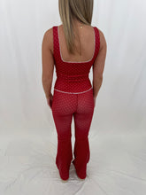 Load image into Gallery viewer, Move Muse Athletic SET RED/WHITE POLKA DOTS (tank + yoga pants)
