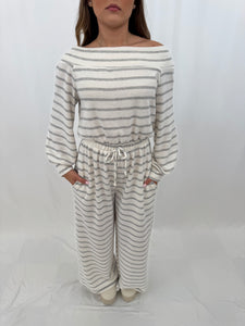 Stripe Delight Jumpsuit GREY