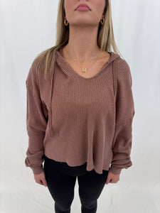 Take It Easy Washed Hoodie CHESTNUT