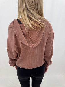Take It Easy Washed Hoodie CHESTNUT