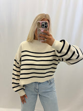 Load image into Gallery viewer, Stroll Through November Sweater CREAM/BLACK
