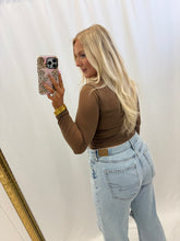 Load image into Gallery viewer, Going Out Sheer Sleeve Top BROWN
