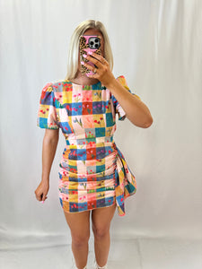 Floral Check Dress