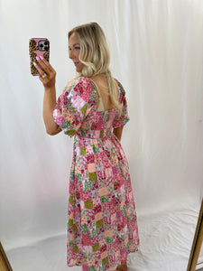 Perfectly Patched Floral Dress