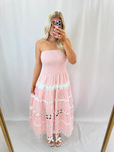 Stripes + Lace Dress💖 1 small left