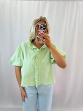 Load image into Gallery viewer, Lime Light Striped Blouse
