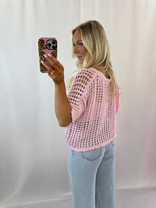 Taffy Pink Knit Top