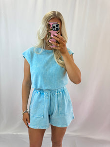 Girl On The Go Romper BLUE