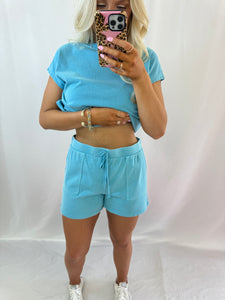 Blue Skies Comfy Set (top + shorts)💖 2 larges left