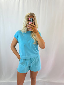 Blue Skies Comfy Set (top + shorts)💖 2 larges left