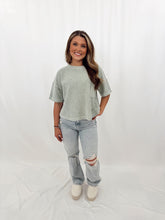 Load image into Gallery viewer, On The Daily Washed Tee SAGE💖 1 small left
